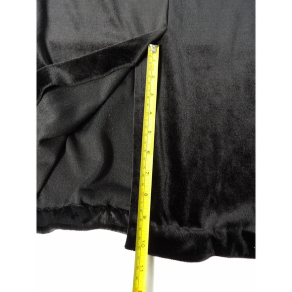 Vtg Bently Plus 1X Maxi Skirt Velvet Black Slits Whimsy Goth Fairy Pull On - Picture 11 of 14